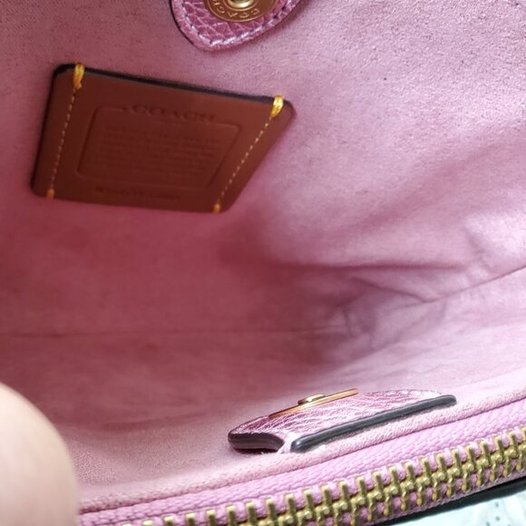 Coach C6662 Slim Turnlock Crossbody in Pink Metallic - Picture 9 of 14